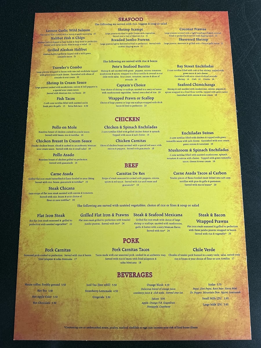 Traveler's Cove Menu - Image 1